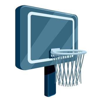 Basketball hoop showing net and backboard for scoring points vector