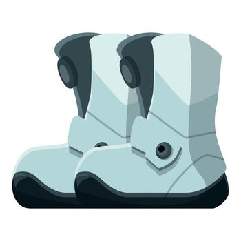 Cosmonaut boots isolated on white background representing spacewalk and exploration vector