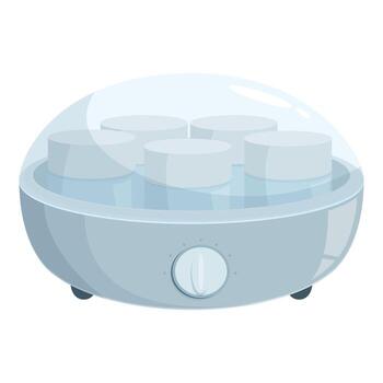 A glass container with four eggs in it vector