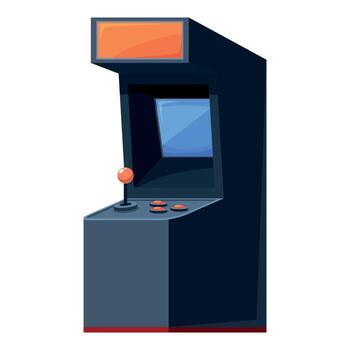 Retro arcade game machine with joystick and buttons vector