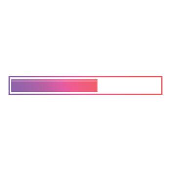 Loading bar showing progress status with gradient from purple to red vector