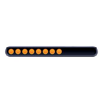 Loading bar with orange dots progressing on white background vector