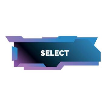 Futuristic select button showing choice and decision making vector