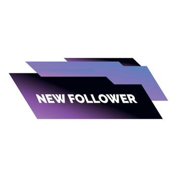 New follower lower third showing increasing followers count vector