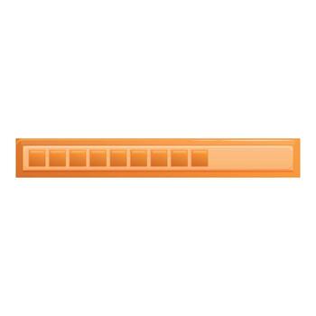 Orange loading bar showing progress status vector