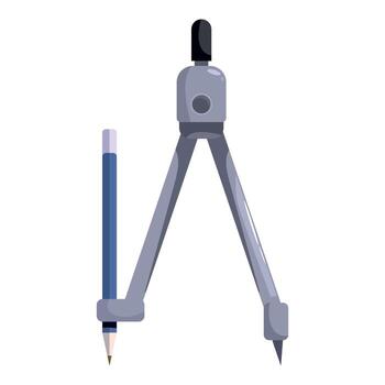 Compass with pencil drawing perfect circle for math or geometry class vector