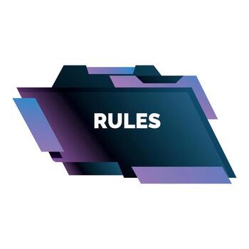 Rules sign with abstract geometric shapes creating modern and futuristic design vector