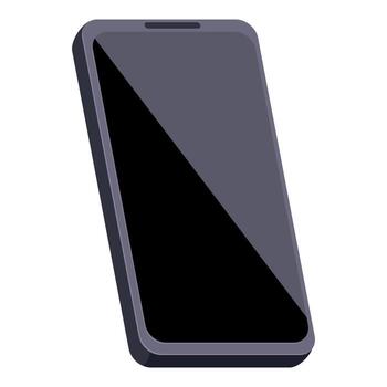 moderno teléfono inteligente mostrando blanco pantalla con púrpura marco vector