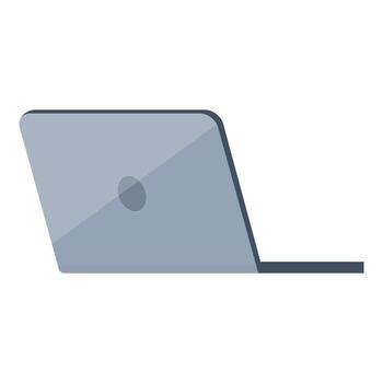 Modern gray laptop closed lid back view displaying minimalist design vector