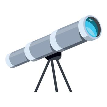 Telescope exploring the vastness of space on a tripod stand vector