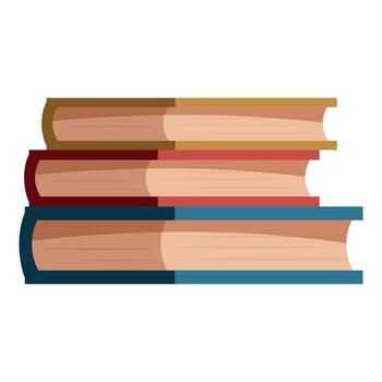 apilar de Tres vistoso libros formando un pila vector