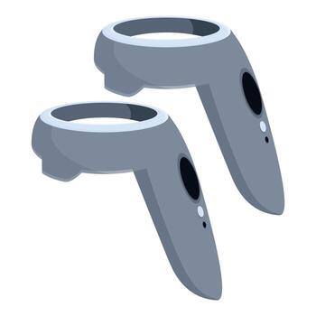 Two controllers for virtual reality experience enhancing gaming vector