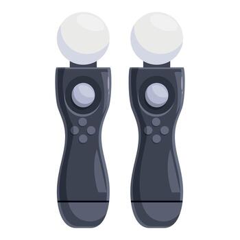 Two wireless controllers for virtual reality gaming experience vector