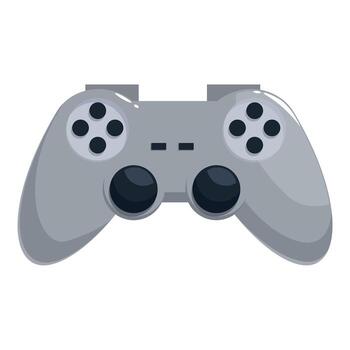 Gray gamepad controller playing videogames entertainment system vector
