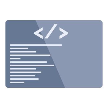 un azul botón con un código símbolo en eso vector