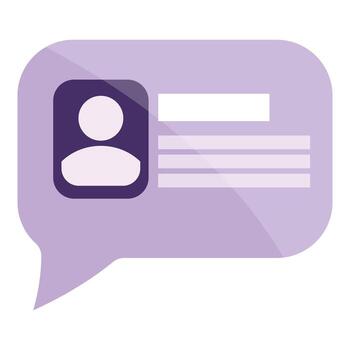Speech bubble showing contact information with profile picture and text vector