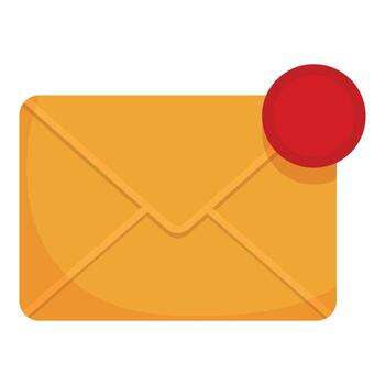 Closed envelope with red wax seal ensuring security and confidentiality vector