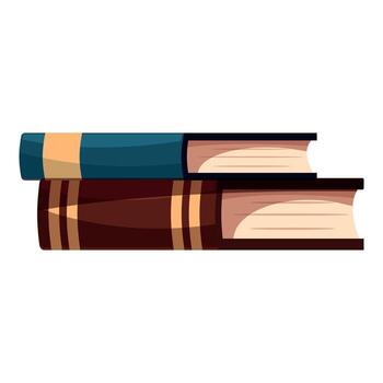 dos de tapa dura libros apilado demostración paginas representando conocimiento y aprendizaje vector