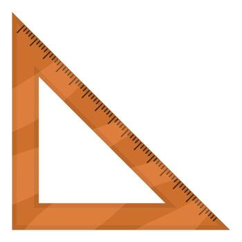 de madera triangular regla acostado en blanco antecedentes vector