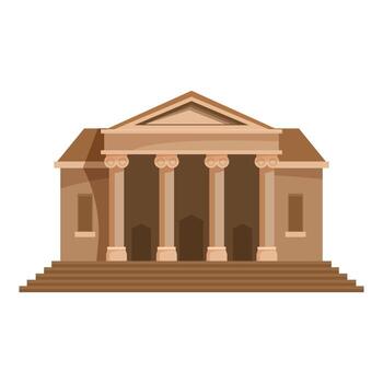 An illustration of a building with columns vector