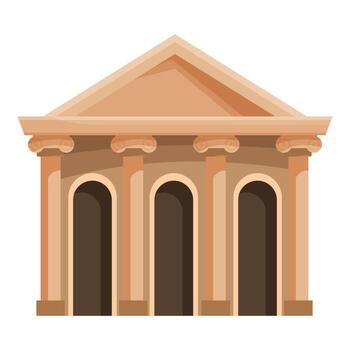 Majestic building with columns and arched entrance representing classical architecture vector