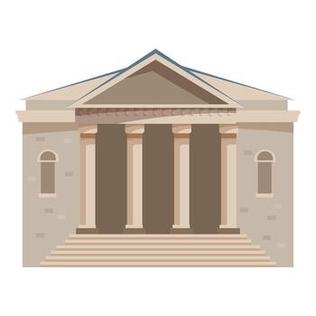 An illustration of a building with columns and a porch vector