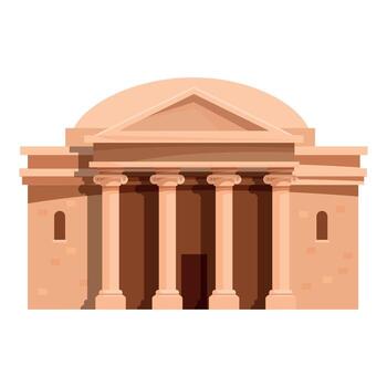 Government building with columns and dome representing classical architecture vector