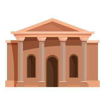 Elegant classical building with columns and arched windows vector