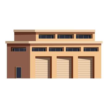 almacenamiento edificio con cargando muelles y oficina espacio vector