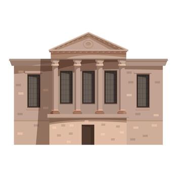 Elegant building with columns and pediment evoking classical architecture vector