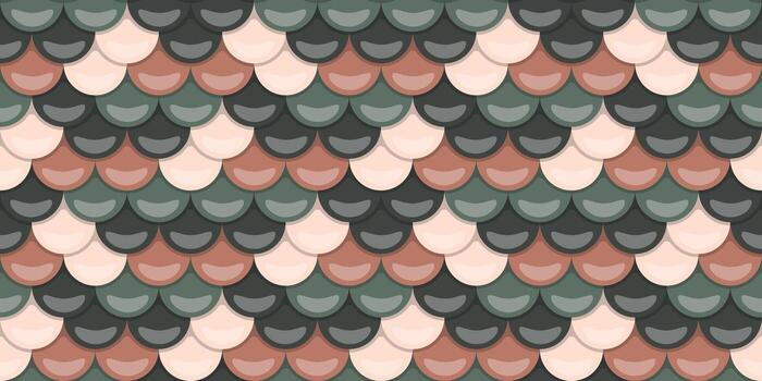 elegante sin costura modelo de superposición escamas en apagado tierra tonos Perfecto para textil diseño, sitio web antecedentes, o ninguna proyecto necesitando un sofisticado, texturizado estético. vector