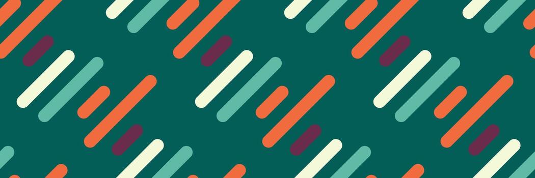 Dynamic teal backdrop featuring a vibrant geometric pattern of diagonal, rounded rectangles in coral, mint, and cream. vector