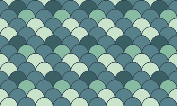 Serene teal and mint green scales pattern. Perfect for website backgrounds, textile design, or any project needing a calming, textured aesthetic. vector