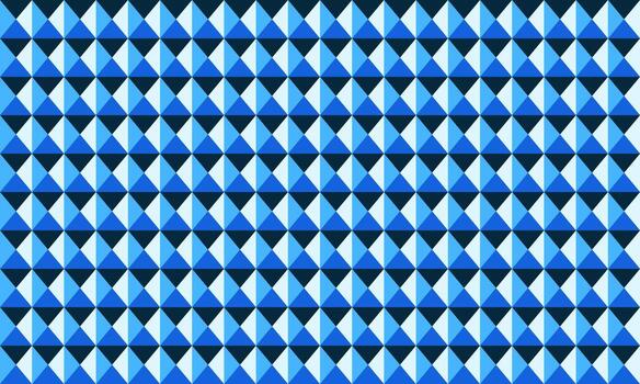 Abstract geometric pattern of interlocking triangles in shades of blue. Ideal for backgrounds, website design, or textile prints. The repeating motif creates a sense of order and depth. vector