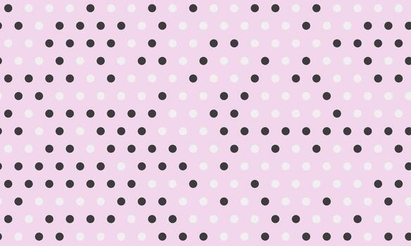 Elegant pastel pink background with a repeating pattern of black and white polka dots. Perfect for websites, branding, packaging, or any design needing a touch of playful sophistication. vector