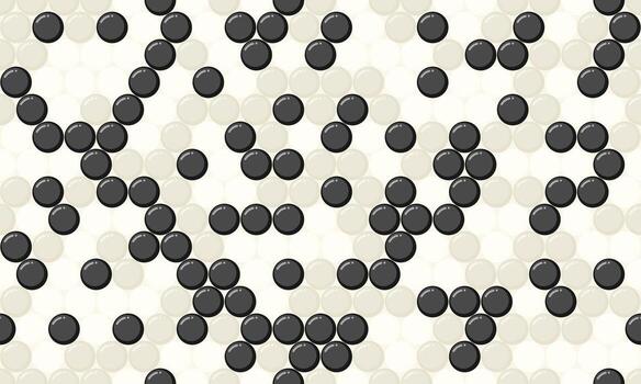 Abstract geometric pattern of dark gray circles on a light beige background. Perfect for textile design, website backgrounds, or modern graphic projects. vector