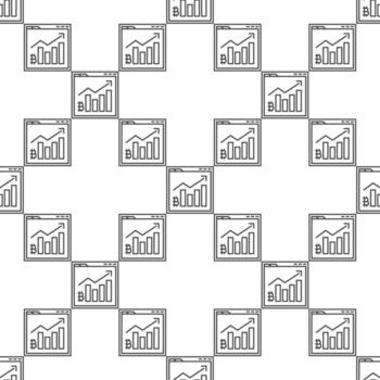 bitcoin gráfico en navegador invertir en btc sin costura modelo en Delgado línea estilo vector