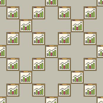 btc gráfico en navegador invertir en bitcoin de colores sin costura modelo vector