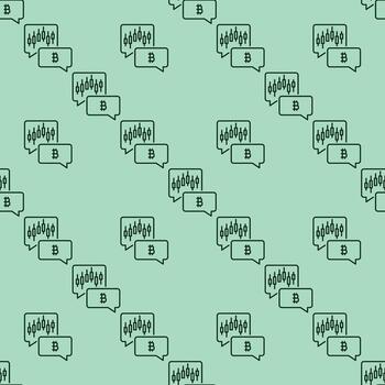 candelero gráfico con bitcoin firmar btc inversión sin costura modelo en contorno estilo vector