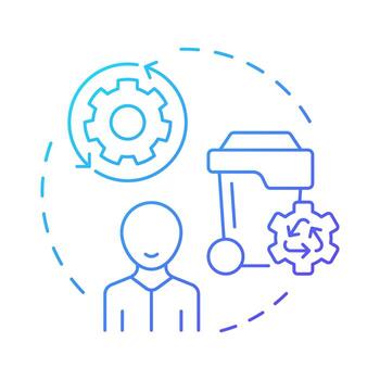 Resource utilization blue gradient concept icon. Strategic efficient usage. Benefit of capacity management. Round shape line illustration. Abstract idea. Graphic design. Easy to use in presentation vector