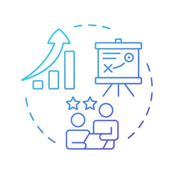 Better project planning blue gradient concept icon. Structured organization. Benefit of capacity management. Round shape line illustration. Abstract idea. Graphic design. Easy to use in presentation vector