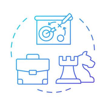 Strategic capacity management blue gradient concept icon. Sufficient capacity to meet future growth. Round shape line illustration. Abstract idea. Graphic design. Easy to use in presentation vector