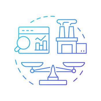 Capacity utilization rates blue gradient concept icon. Identify waste and overuse. Resource management metric. Round shape line illustration. Abstract idea. Graphic design. Easy to use in presentation vector