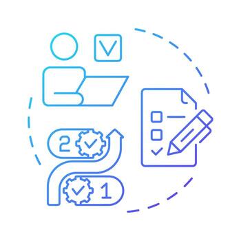 Operational capacity management blue gradient concept icon. daily execution of business processes. Round shape line illustration. Abstract idea. Graphic design. Easy to use in presentation vector