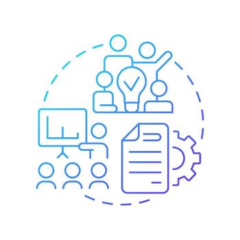 Concept formulation blue gradient concept icon. Potential application. Technology readiness level. Research stage. Round shape line illustration. Abstract idea. Graphic design. Easy to use in brochure vector