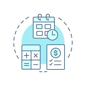 Days sales of inventory soft blue concept icon. Financial metric of selling time. Resources management method. Round shape line illustration. Abstract idea. Graphic design. Easy to use in article vector