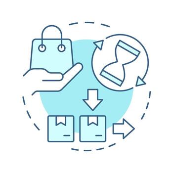 LIFO soft blue concept icon. Last in, first out distribution system. Inventory management method and technique. Round shape line illustration. Abstract idea. Graphic design. Easy to use in article vector