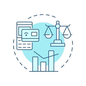 Weighted average costing soft blue concept icon. Supplies control. Inventory management method and technique. Round shape line illustration. Abstract idea. Graphic design. Easy to use in article vector