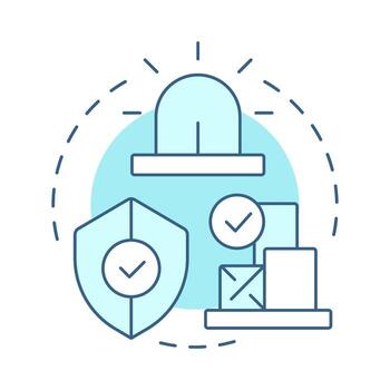 Safety stock soft blue concept icon. Preventing loss of resources. Inventory management method and technique. Round shape line illustration. Abstract idea. Graphic design. Easy to use in article vector