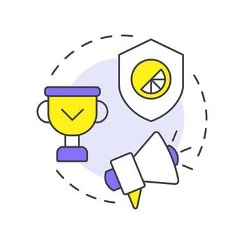 Lead positive change multi color concept icon. Provide innovations in business. Benefit of ethical branding. Round shape line illustration. Abstract idea. Graphic design. Easy to use in booklet vector